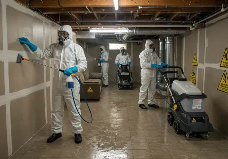 Basement Moisture Removal and Structural Drying process in Franklin Furnace, OH